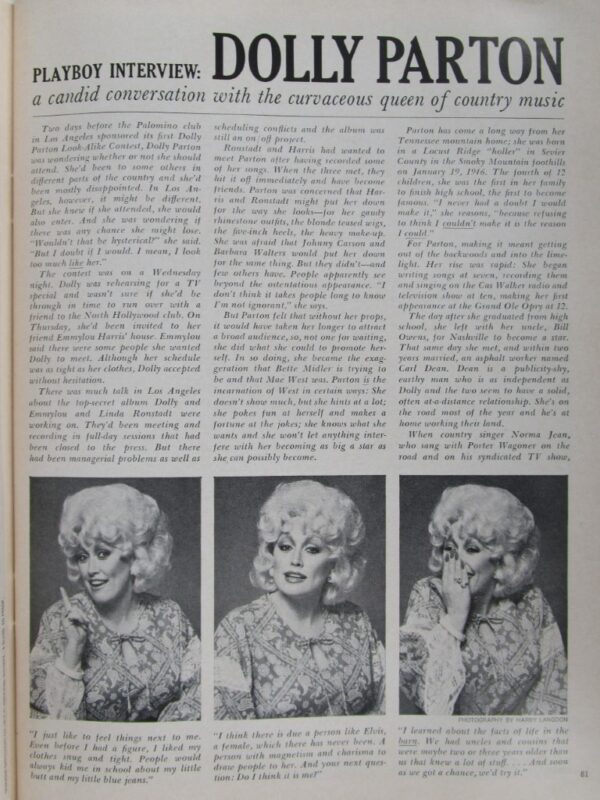 Playboy October 1978 Dolly Parton - Image 2