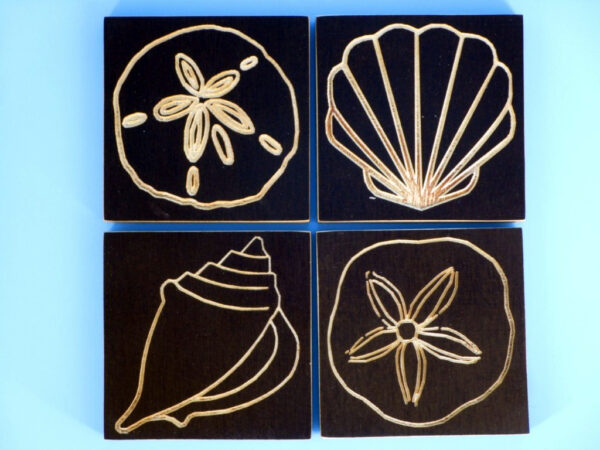Ocean Shell Coasters - set of 4
