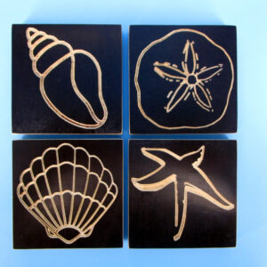 Ocean Shell Coasters - set of 4