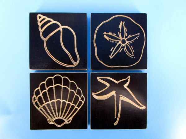 Ocean Shell Coasters - set of 4