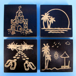 Beach Scene Beverage Coasters - set of 4