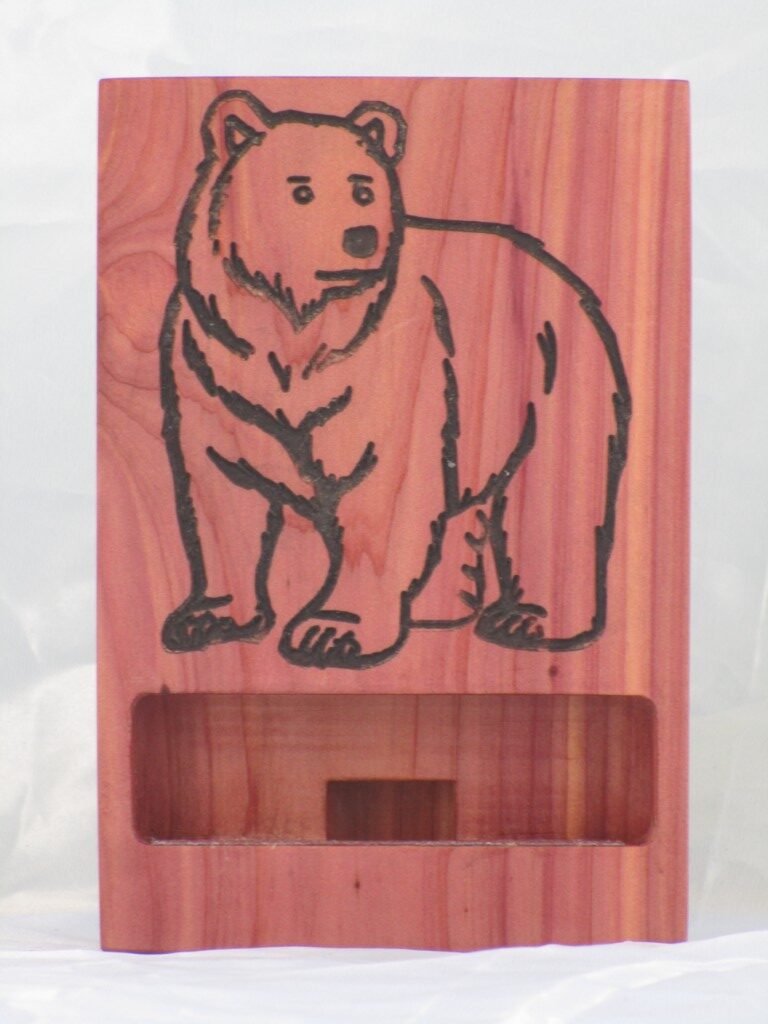 Eastern Red Cedar Phone Stand - Bear