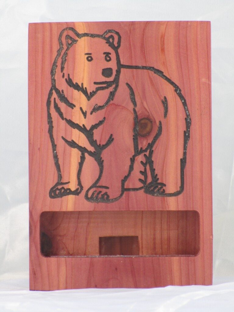 Eastern Red Cedar Phone Stand - Bear