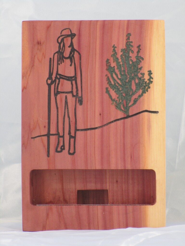 Eastern Red Cedar Phone Stand - Lady Hiker