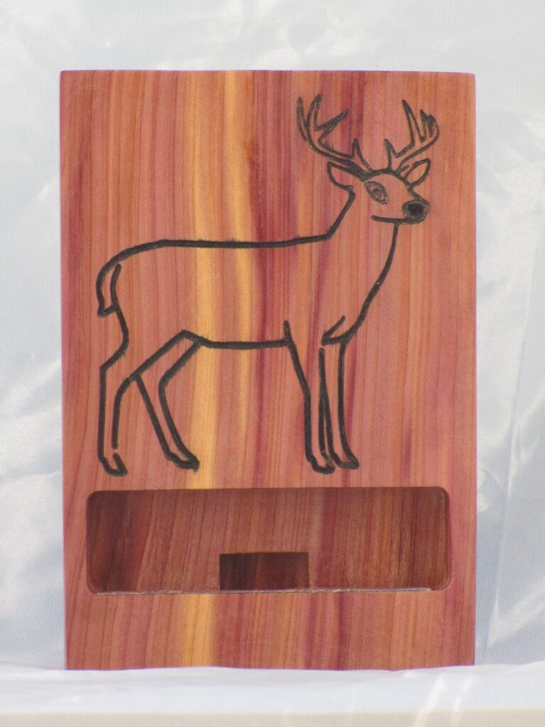 Eastern Red Cedar Phone Stand - Deer