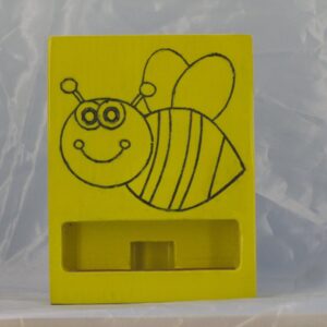Wooden Phone Stand with Happy Bee Design