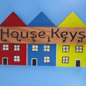2. Handmade “House Keys” Wooden Key Holder