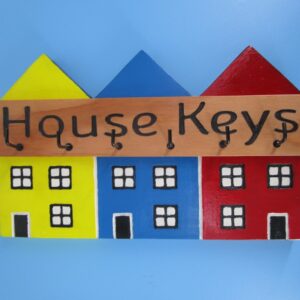 3. Handmade “House Keys” Wooden Key Holder