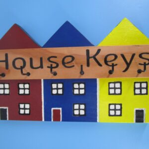 4. Handmade “House Keys” Wooden Key Holder
