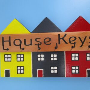 5. Handmade “House Keys” Wooden Key Holder