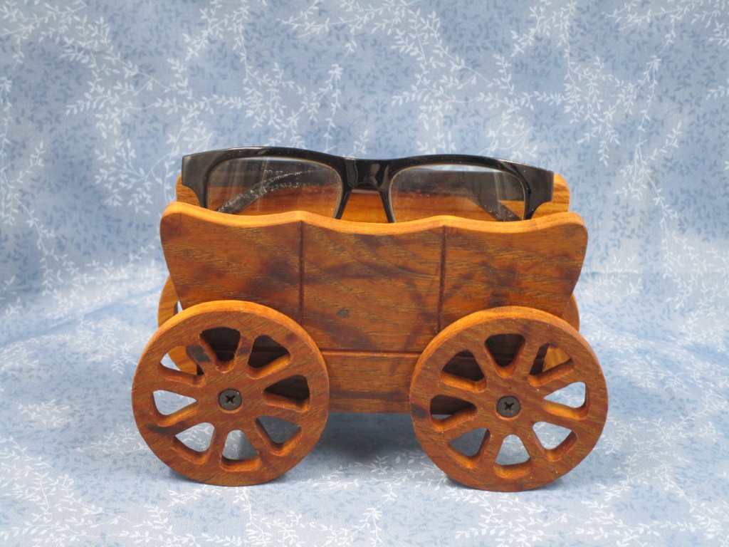 Oak Covered Wagon Eye Glass holder