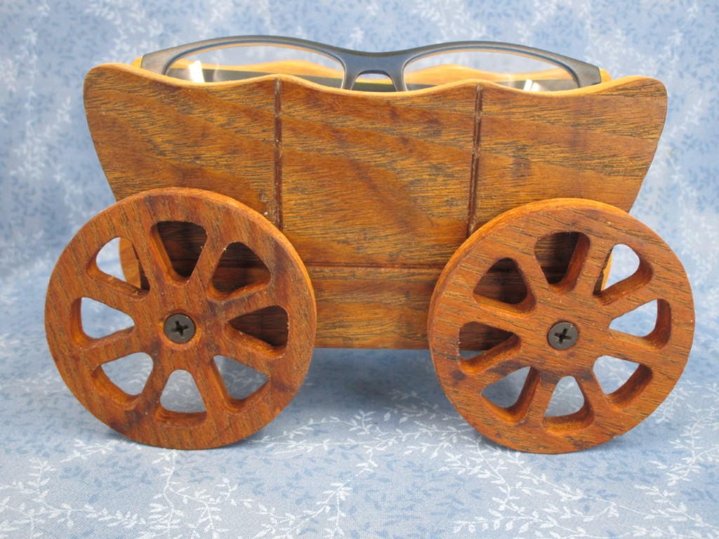 Oak Covered Wagon Eye Glass holder