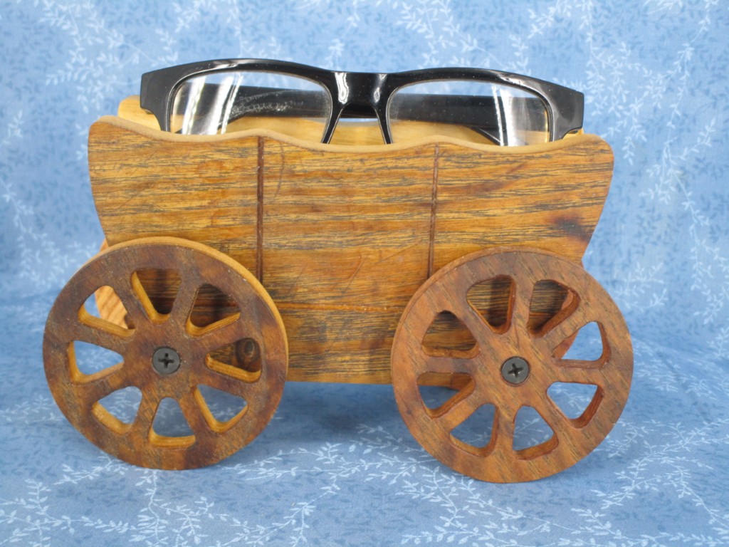Oak Covered Wagon Eye Glass holder