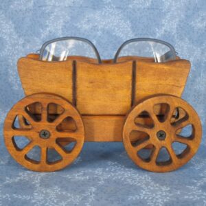 Stained Soft Wood Covered Wagon Eye Glass holder